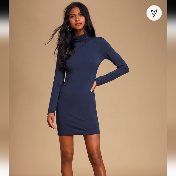 Lulu's High Hopes Long Sleeve Turtleneck Bodycon Dress XS - Picture 1 of 5